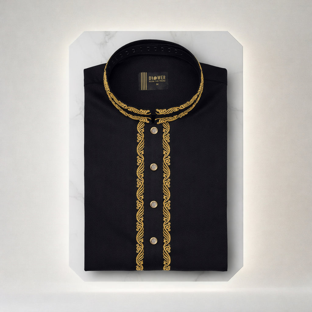 Royal Deep Black Panjabi