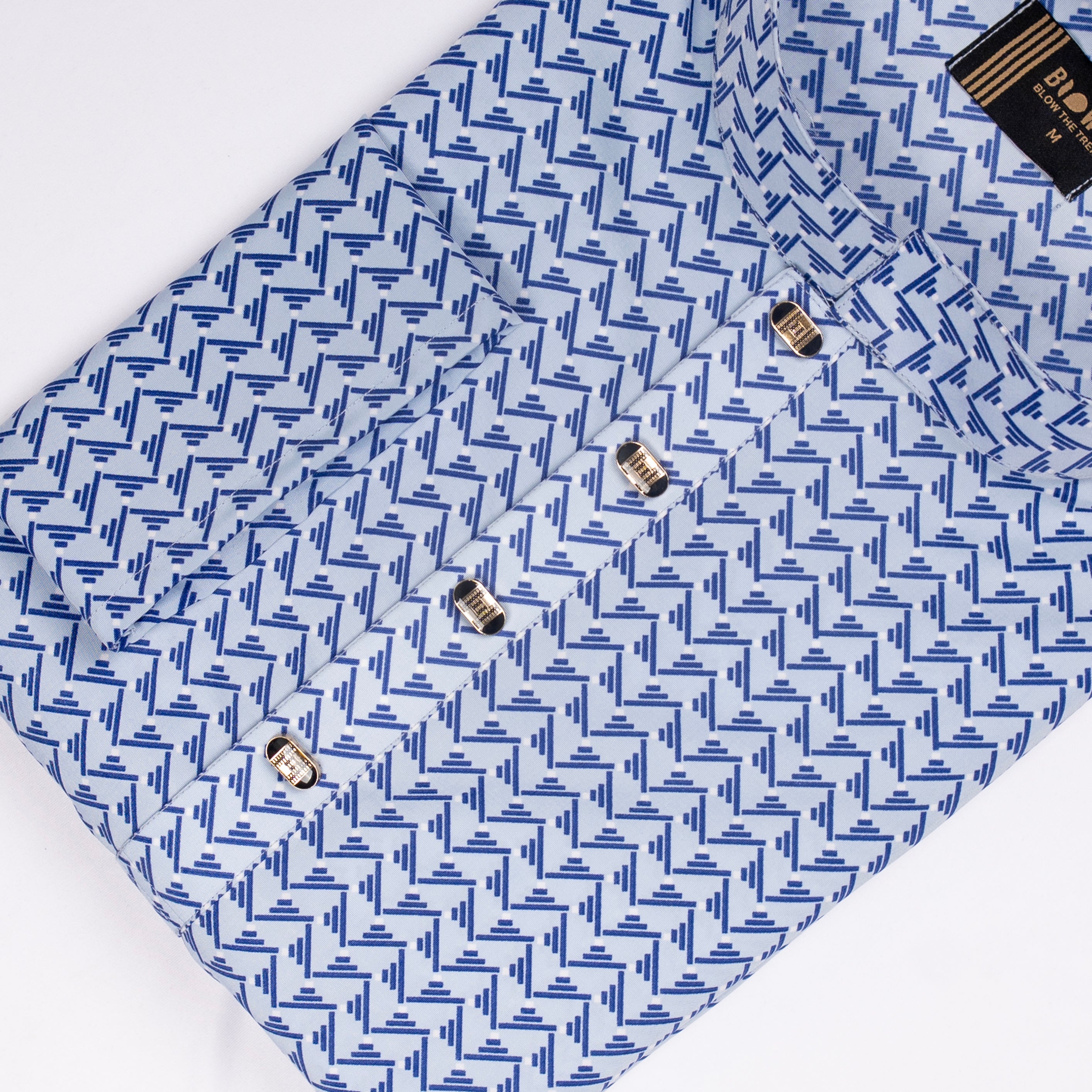 Blue Geometric Printed Panjabi